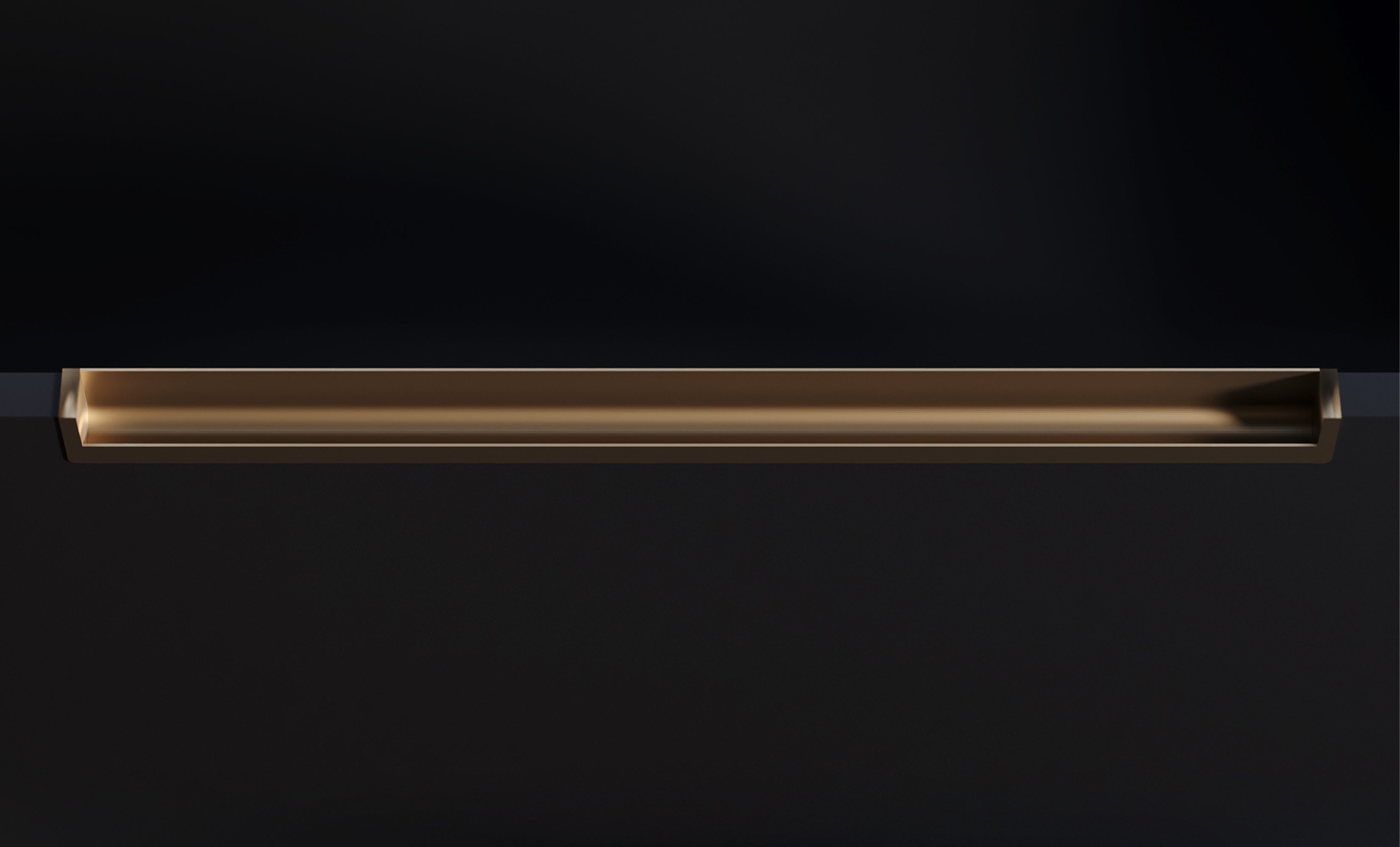 Metallic handle with gold finish