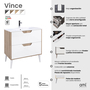 Vanity VINCE Wall Hung 80 cm Grey Oak and White - 5602566217073