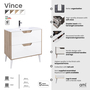 Vanity VINCE Wall Hung 60 cm Oak and White - 5602566235305