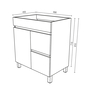 Vanity ZEUS Freestanding 70 cm Oak - 5602566235428