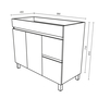 Vanity ZEUS Freestanding 100 cm Oak - 5602566235442