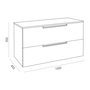 Móvel LOFTY Suspenso 100 cm Branco c/ puxador Gold - 5602566242372