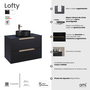 Mueble LOFTY Suspendido 80 cm Negro Mate c/ tiradores Gold - 5602566242389