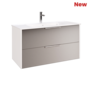 Móvel TITANIUM Suspenso 100 cm Branco e Cinza Ripas - 5602566242419
