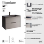 Móvel TITANIUM Suspenso 100 cm Branco e Cinza Ripas - 5602566242419