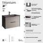 Móvel TITANIUM Suspenso 100 cm Branco e Cinza Ripas - 5602566242419