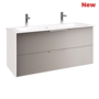 Móvel TITANIUM Suspenso 120 cm Branco e Cinza Ripas - 5602566242426