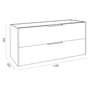 Móvel TITANIUM Suspenso 120 cm Branco e Cinza Ripas - 5602566242426