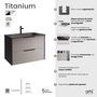 Vanity TITANIUM Wall Hung 80 cm Matte Black and Gray Slatted - 5602566242433