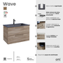 Móvel WAVE Suspenso 80 cm Carvalho Escuro - 5602566243393