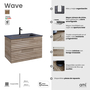 Móvel WAVE Suspenso 80 cm Carvalho Escuro - 5602566243393