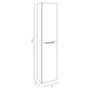 Coluna LOFTY Suspensa 35 cm Branco c/ puxador Gold - 5602566244482