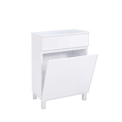 Mesita ZEUS Suelo 60 cm con Cesto Blanco