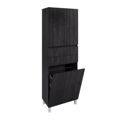 Columna PLAY/ZEUS Suelo 60 cm con Cesto Roble Gris Oscuro