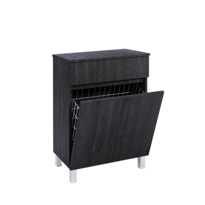 Mesita ZEUS Suelo 60 cm con Cesto Roble Gris Oscuro