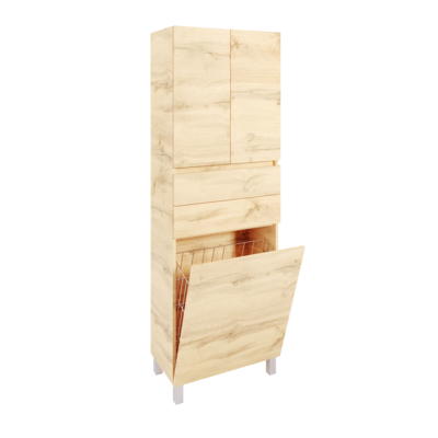 Columna PLAY/ZEUS Suelo 60 cm con Cesto Roble Natural