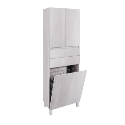 Columna PLAY/ZEUS Suelo 60 cm con Cesto Roble Gris