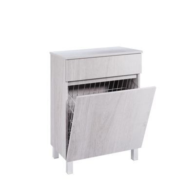 Mesita ZEUS Suelo 60 cm con Cesto Roble Gris