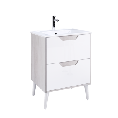 Vanity VINCE Wall Hung 60 cm Grey Oak and White