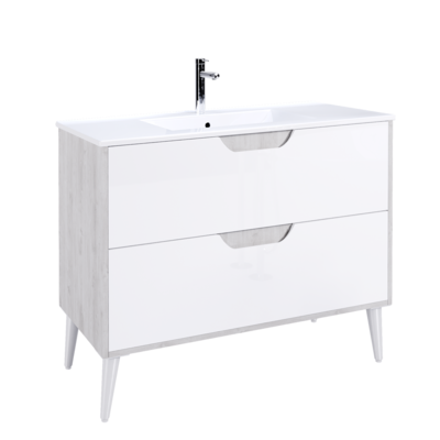 Vanity VINCE Wall Hung 100 cm Grey Oak and White