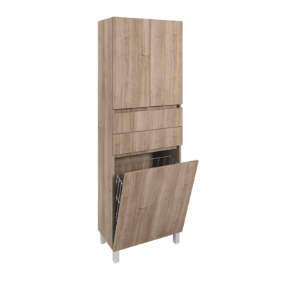 Columna PLAY/ZEUS Suelo 60 cm con Cesto Roble