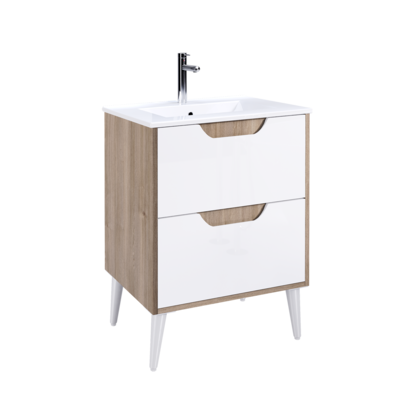 Vanity VINCE Wall Hung 60 cm Oak and White