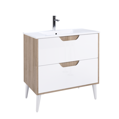 Vanity VINCE Wall Hung 80 cm Oak and White