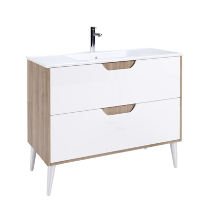 Vanity VINCE Wall Hung 100 cm Oak and White