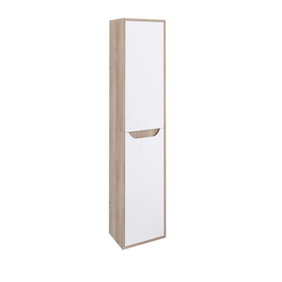 Tall Unit VINCE Wall Hung 35 cm Oak and White