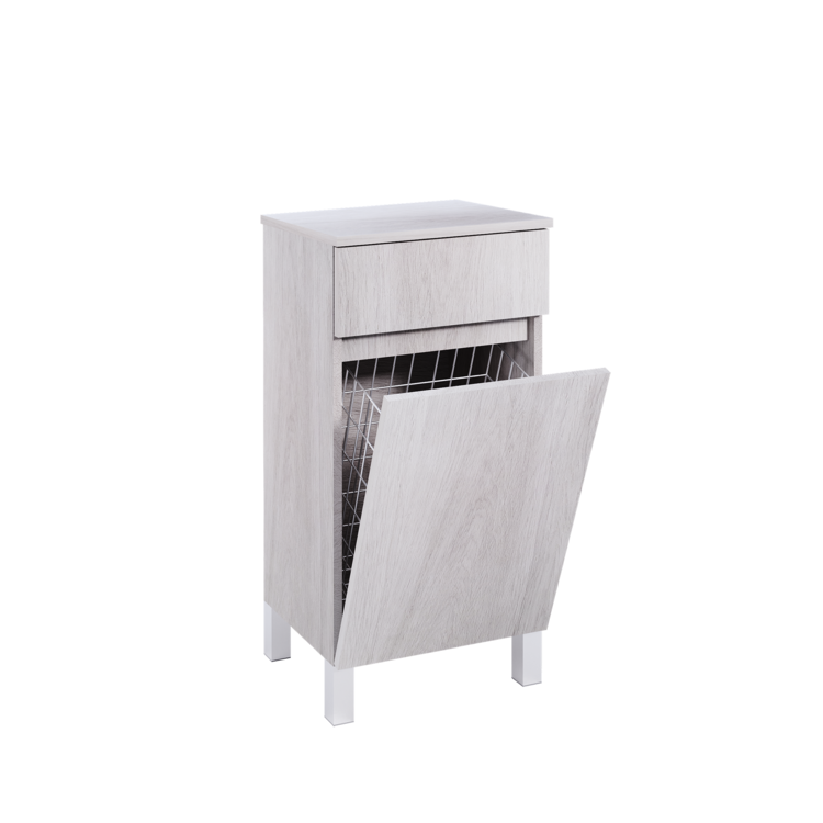 Cabinet ZEUS Freestanding 40 cm with Basket Grey Oak - 5602566216427